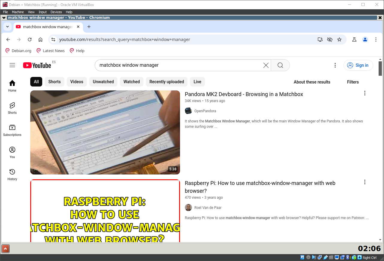 Running Matchbox Window Manager